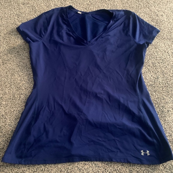 Under Armour Women's Navy Short Sleeve Tee-compression fit - Picture 1 of 2